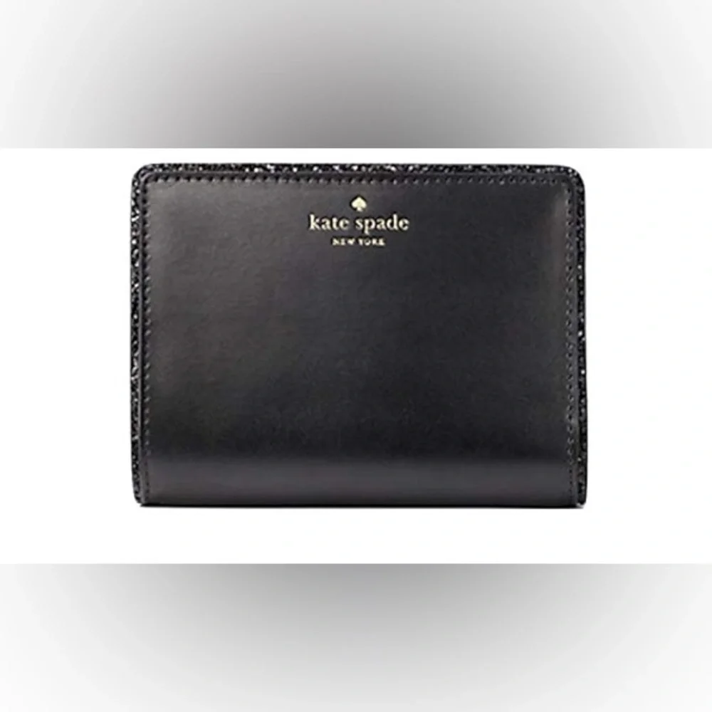NEW Bag and Wallet -Kate Spade Black Penny Glitter Bag and Tellie Glitter Wallet - Picture 3 of 8